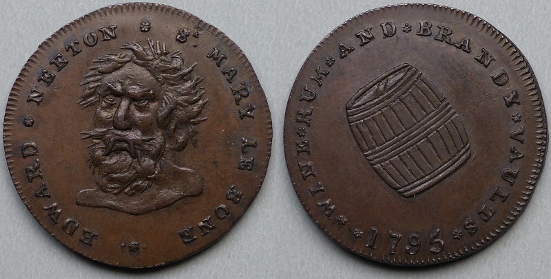 Edward Neeton, 1795 halfpenny, Saracen's head